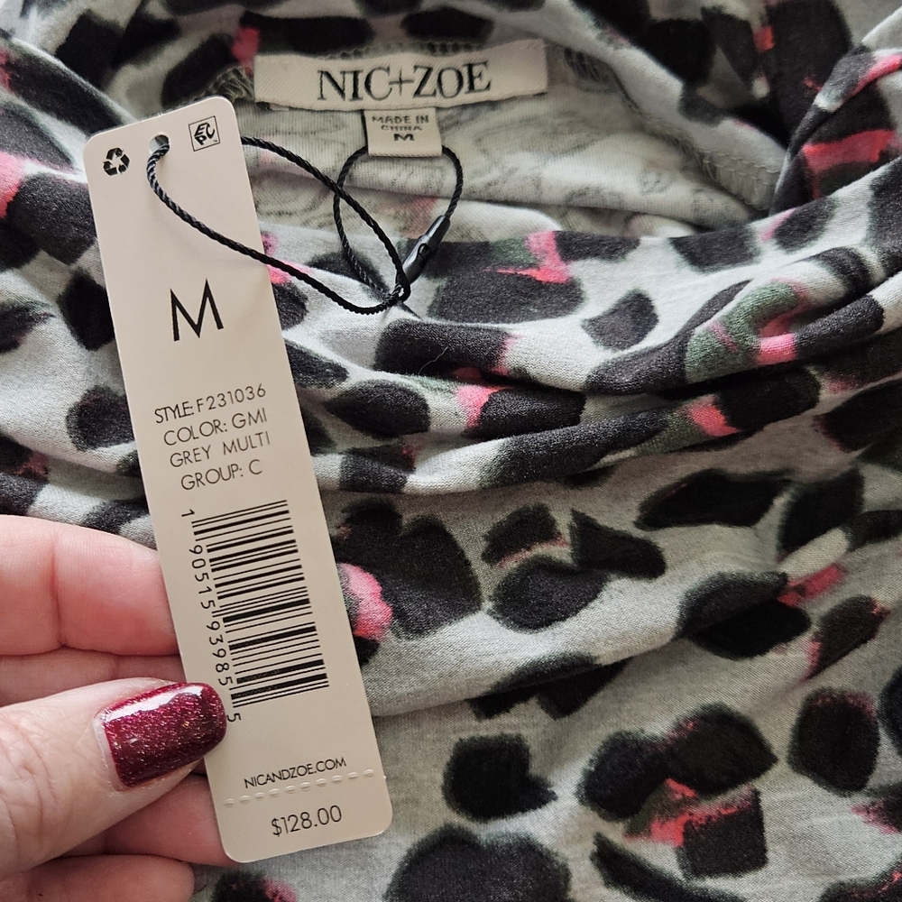 [NWT] NIC+ZOE Women's Cheetah Top - Picture 4 of 10